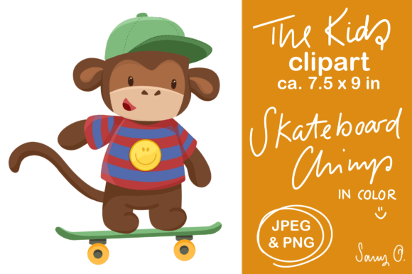 Download Kawaii Chimp Cute Monkey Boy Skateboard - Skateboard Collection