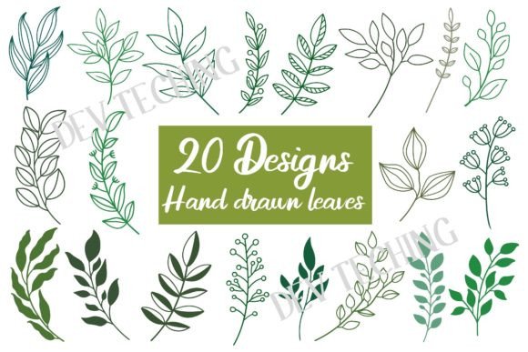 Download Hand Drawn Leaves Svg Bundle - Hand Collection