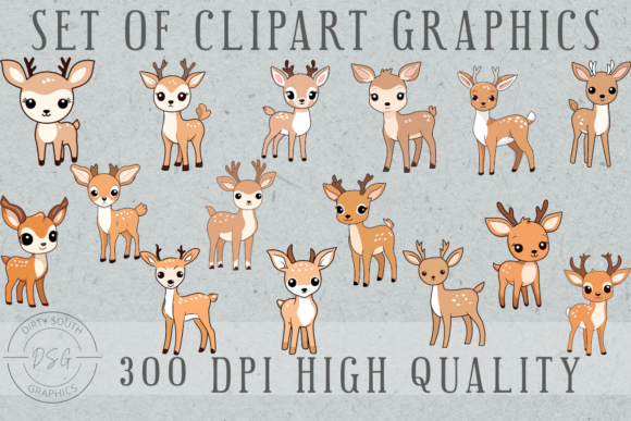 Download Set of 15 Hand Drawn Deer Line Art Set 2 - Hand Collection