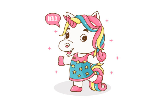 Download Cute Little Unicorn Vector Illustration - Unicorn vector Collection