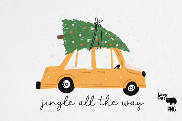 Download Hand Drawn Christmas Tree Car PNG - Hand Collection