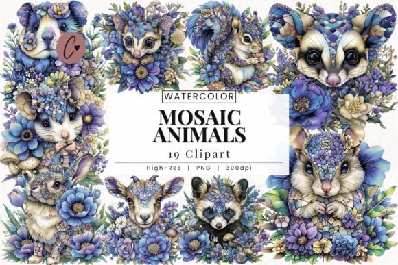 Download Mosaic Animals Clipart, Baby Animals PNG - Baby animals png Collection