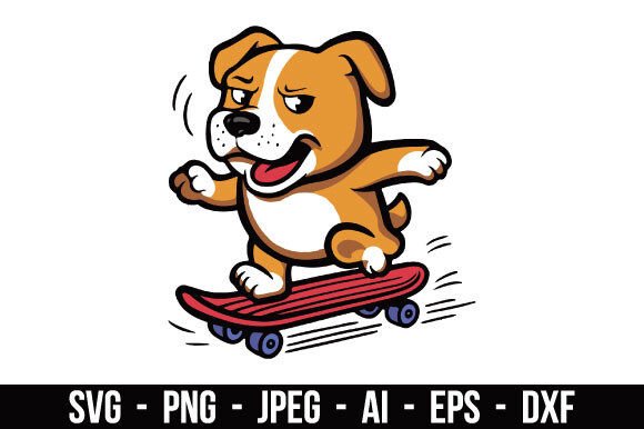 Download Dog Skateboard Adventure SVG - Skateboard Collection