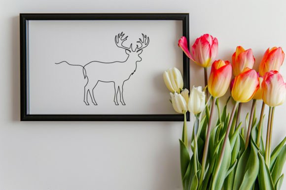 Download One Line Drawing of a Deer Vector Sketch - Premium Resources
