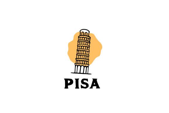 Download Vintage Hand Drawn Pisa Tower Logo - Hand Collection